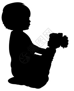 幼儿玩玩她的洋娃娃孩子儿童身体插图童年黑色女孩玩具背景图片