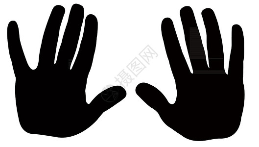 双光影矢量女性帮助男人拇指插图手臂棕榈手指孩子黑色背景图片