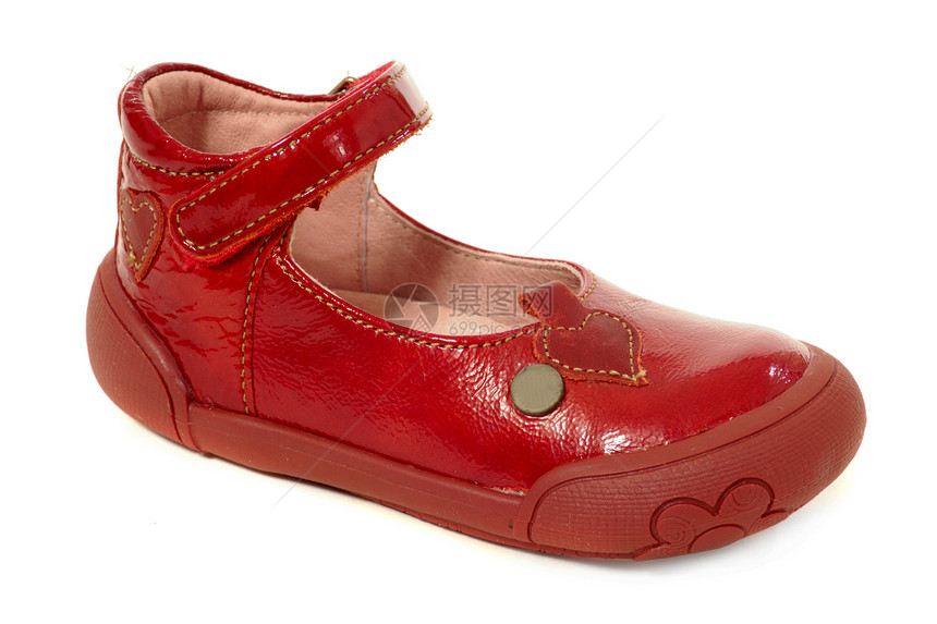 红鞋青年衣服童年孩子们皮革红色白色图片