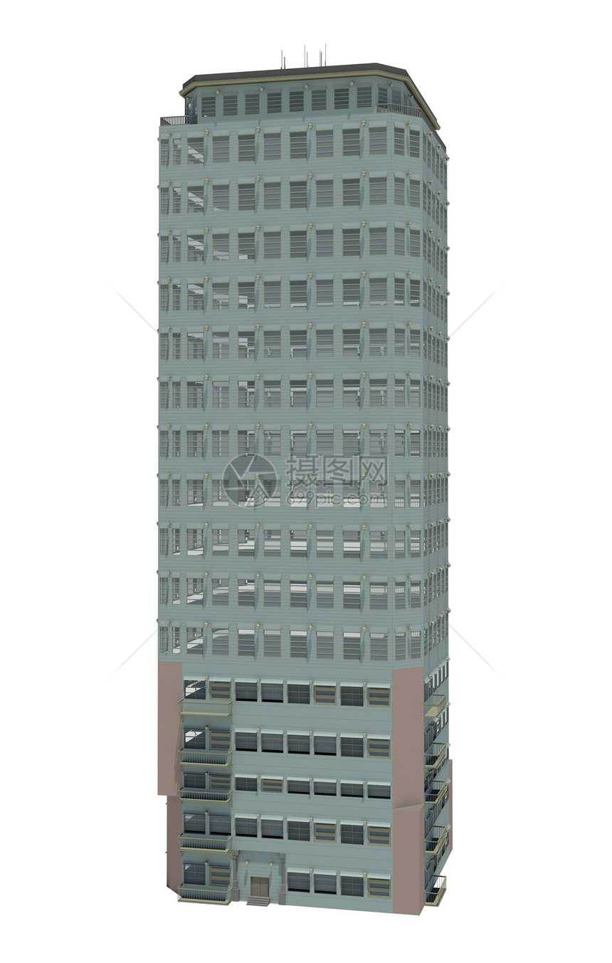 高度精密的大楼公司建造百叶窗摩天大楼办公室阳台天线景观市中心高楼图片