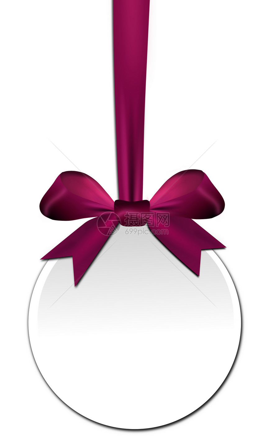 用紫罗兰红弓的装饰性回合包装展示周年条纹令牌纪念日婚礼派对白色横幅图片