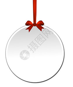 花叶装饰圆环用红弓装饰的圆环徽章礼物环形磁带包装艺术令牌设计纪念日季节背景