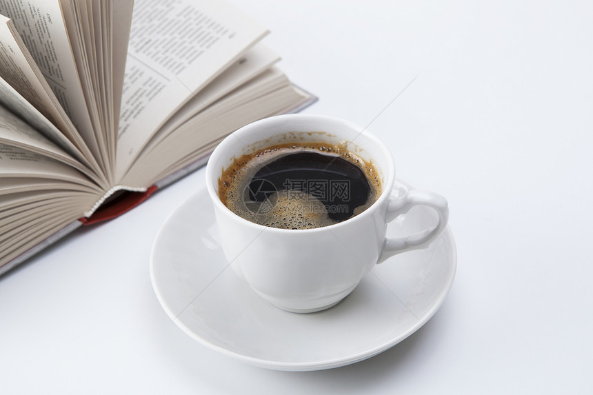黑咖啡杯加泡沫食物休息操作宏观黑色烹饪咖啡图片