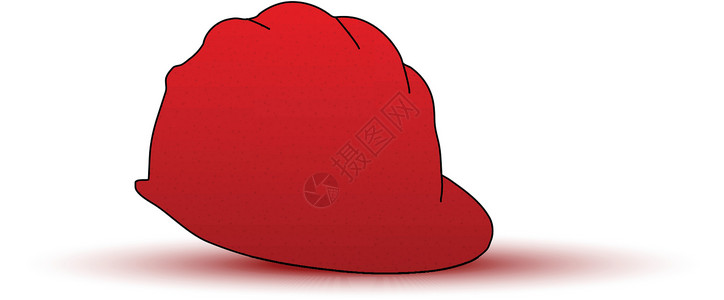 EPS- 10 矢量 矿工的硬帽头盔红色背景图片