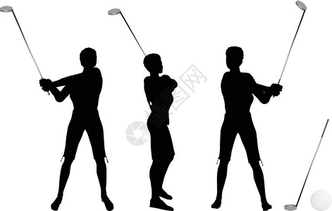 白色背景的高尔夫播放器银色月光运动大车高尔夫球球童黑色游戏闲暇竞争男人活动背景图片