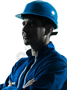 工人摆造型建筑工人造型工作简介侧面视图光影肖像背景