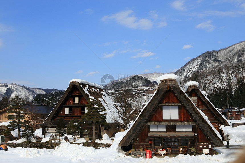 白川去村小屋世界遗产历史村庄遗产合掌茅草建筑学运河房子瀑布图片