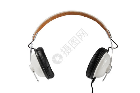白耳机白色电子技术曲线音乐塑料背景图片