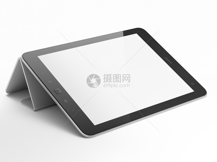 白色背景的黑色抽象平板电脑pc展示软垫记事本工具插图技术框架通讯器笔记本屏幕图片