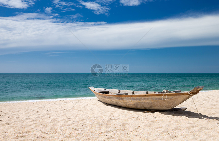 海 海太阳天空海岸热带阳光天堂假期支撑蓝色海景图片
