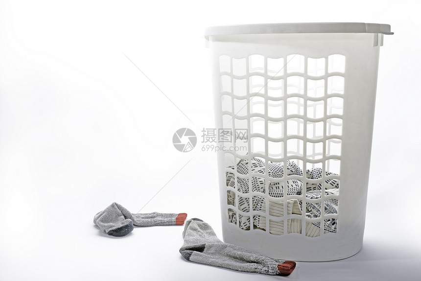 洗衣篮袜子白色打扫洗涤剂衣服篮子家务购物图片