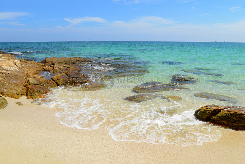 泰国科赫岛热带海滩和海的热带海滩和海洋游客叶子旅游太阳场景天堂石头旅行岩石海浪图片