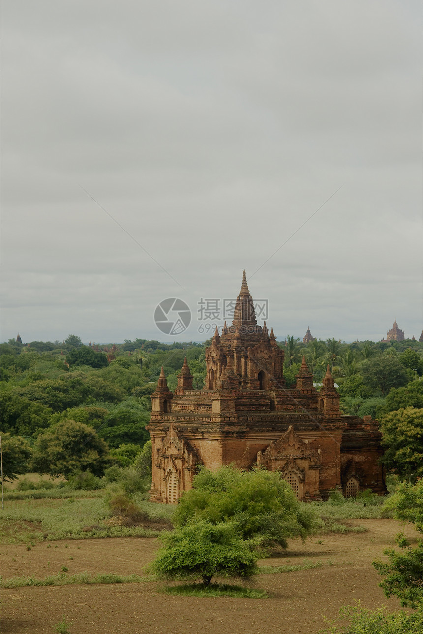 巴根寺庙平原废墟植物佛教徒旅行建筑历史性图片