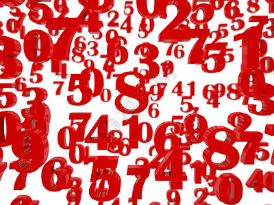 数字混合体数学红色代码白色插图密码概念背景图片