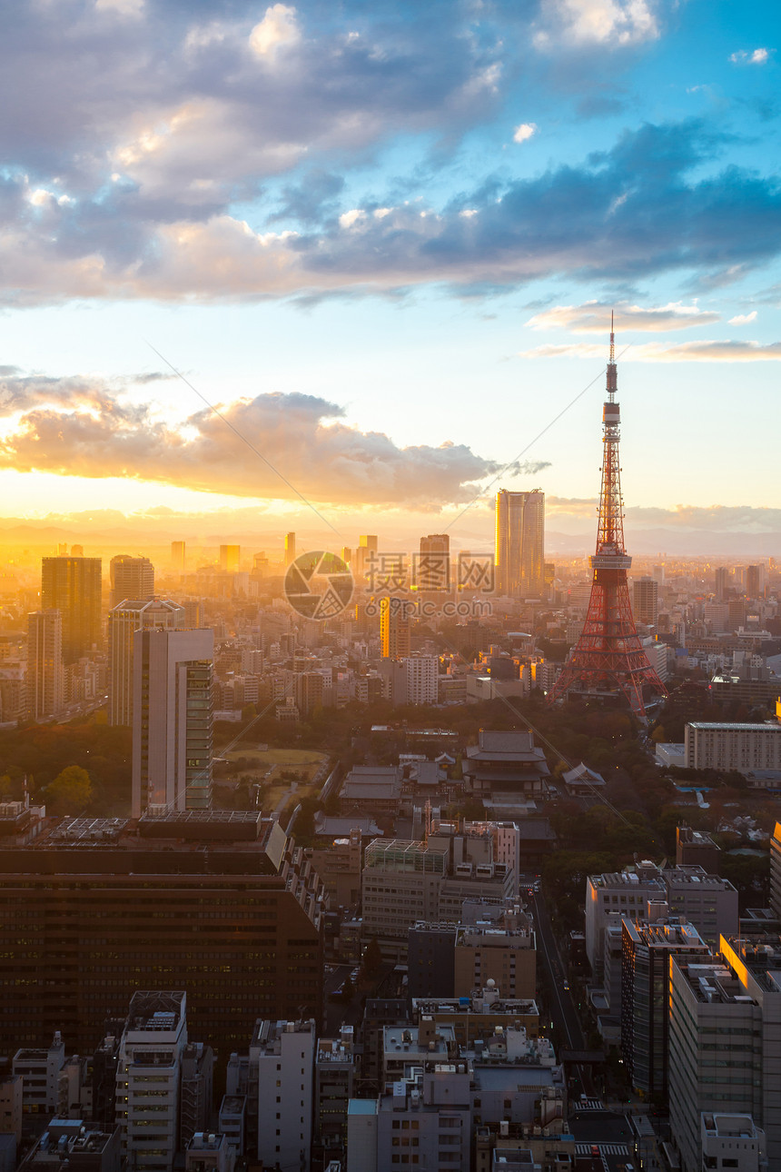 东京塔日落目的地旅行地方城市地标观景台天际景观景点摩天大楼图片