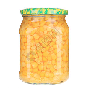 装罐头玉米的玻璃罐子背景图片