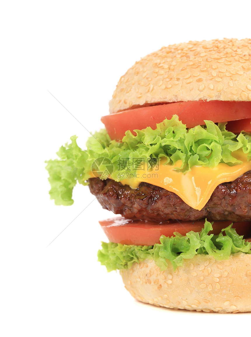 大芝士汉堡食物牛肉面包宏观小吃包子营养沙拉美食芝士图片
