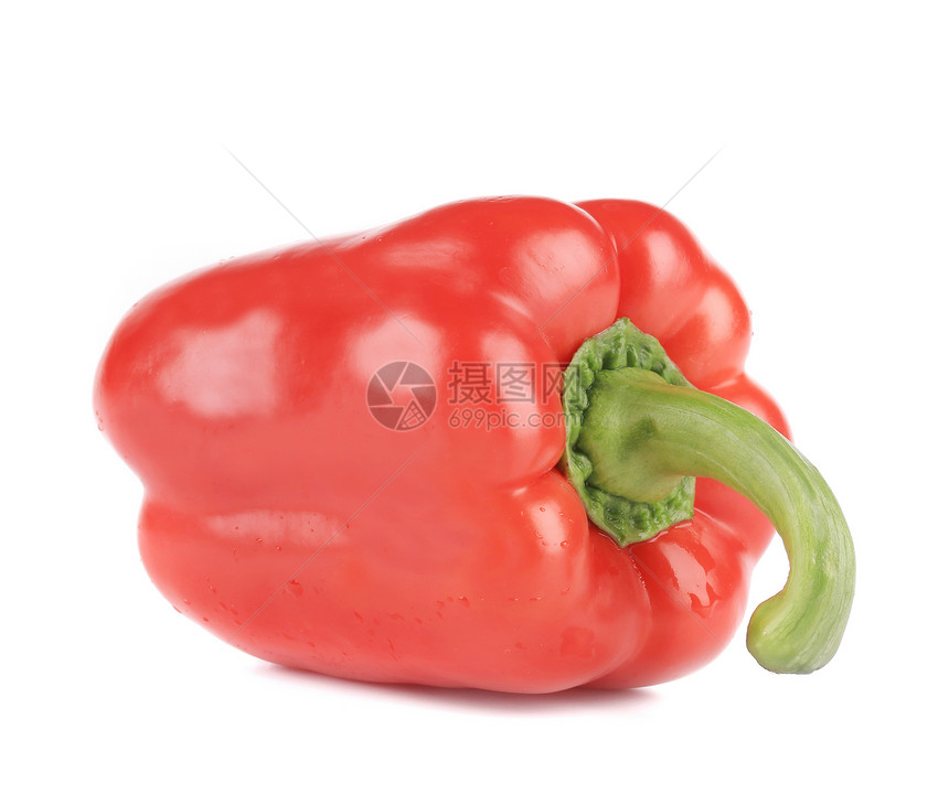 甜红辣椒宏观摄影红色绿色水平美食白色水果蔬菜食物图片