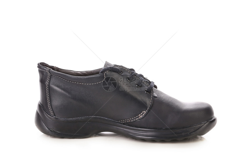黑皮靴子水平白色工作靴工作脚趾鞋类衣服鞋带接缝黑色图片