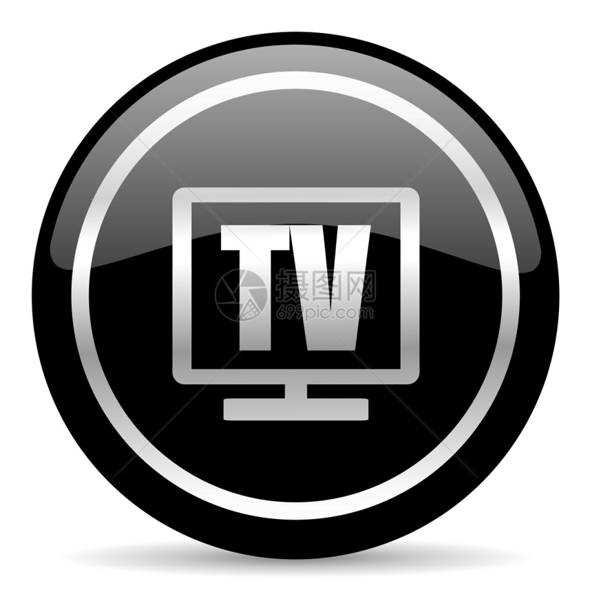 tv 图标商业运河黑色电脑互联网监视器电影屏幕视频网络图片