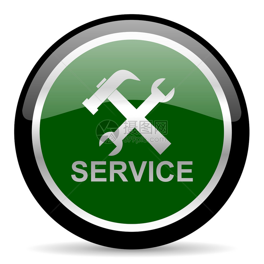 服务图标中心机械绿色维修按钮圆圈网络电话代理人助手图片