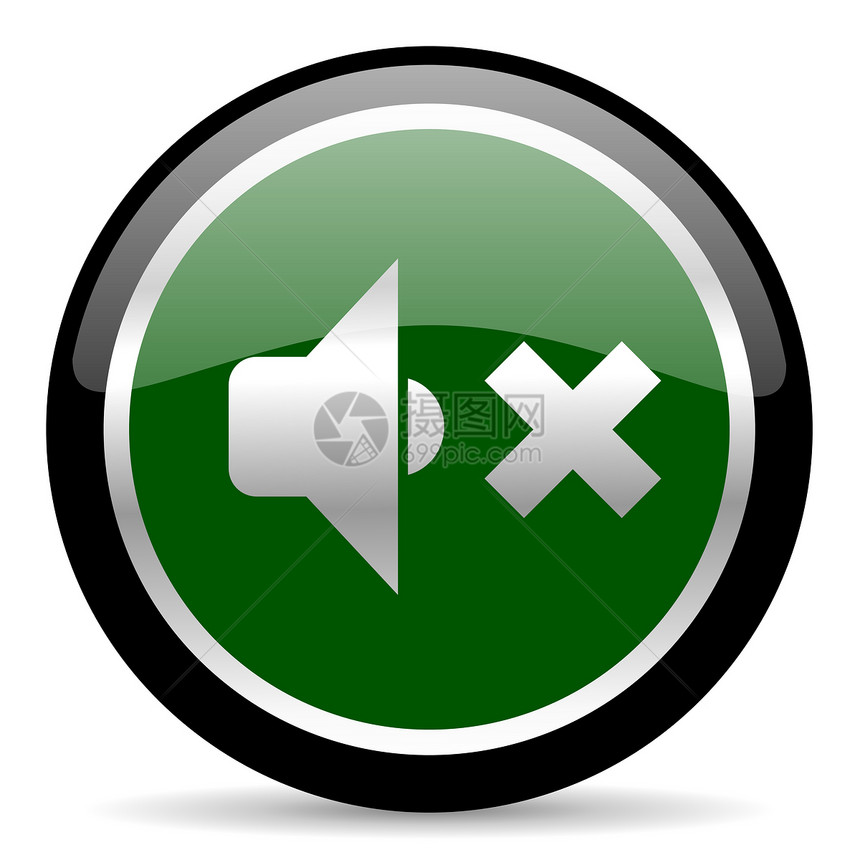 扬声器音量图标立体声玩家绿色喇叭网络圆圈听力扩音器按钮警报图片