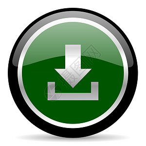 下载图标按钮下载图标插图箭头导航控制绿色圆圈按钮网络背景