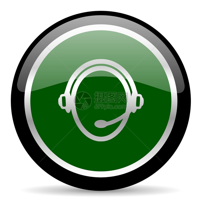 客户服务用户服务图标网络电子商务问题操作员按钮插图耳机绿色圆圈顾客图片