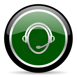 客户服务用户服务图标网络电子商务问题操作员按钮插图耳机绿色圆圈顾客背景图片