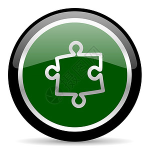 拼谜游戏图标插图网络工程挑战按钮拼图圆圈迷宫解决方案绿色背景图片