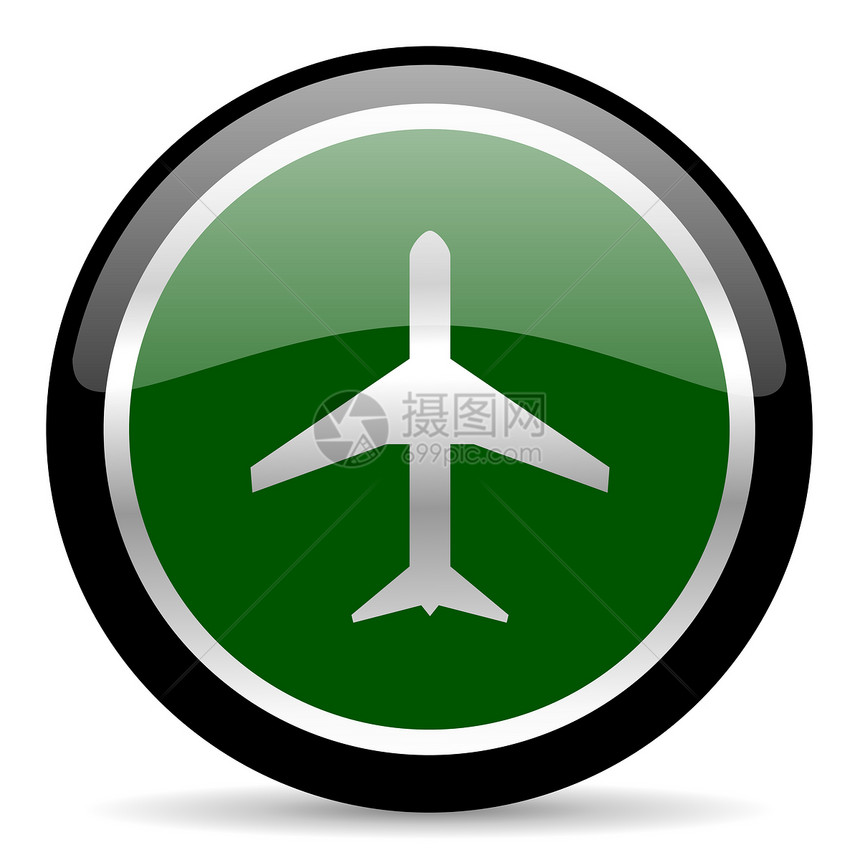 图标喷射航班旅游出港飞机圆圈天线旅行船运公司图片