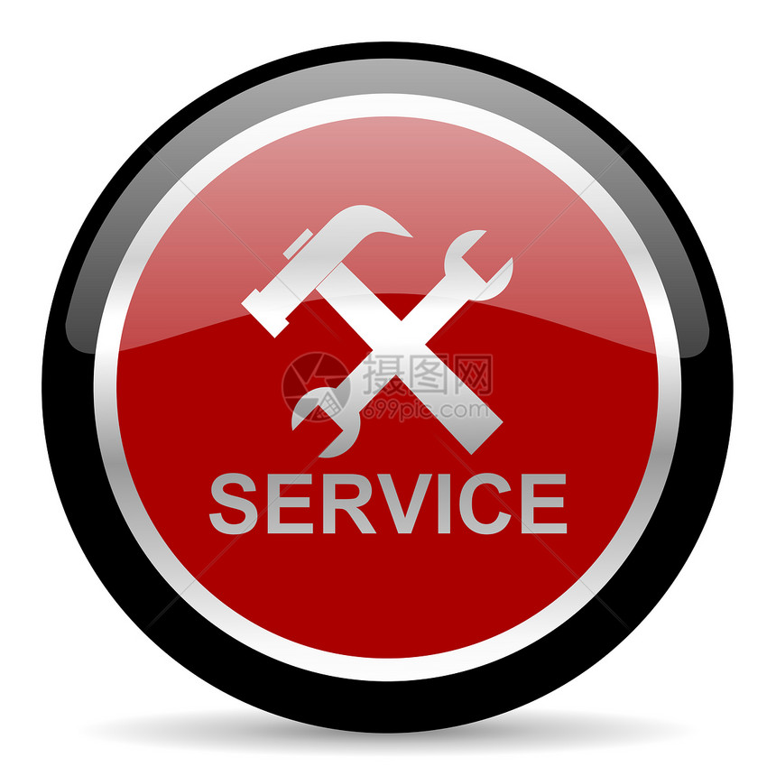 服务图标黑色互联网帮助商业工程红色助手网络作坊按钮图片