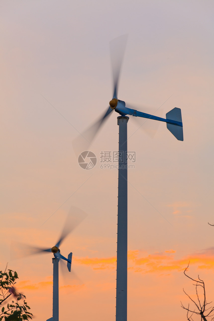风力涡轮机生态绿色金属蓝色发电机植物力量天空技术工业图片