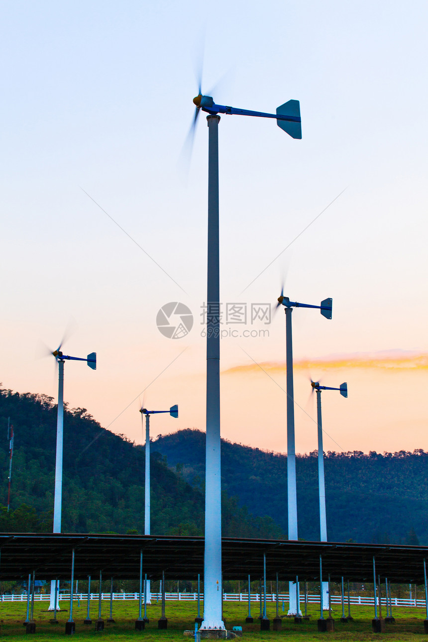 风力涡轮机农场天空技术发电机创新全球活力风车场地金属图片