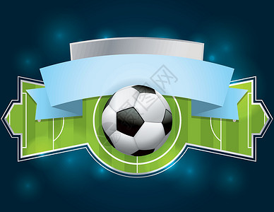 足球-足球徽章和横幅背景图片
