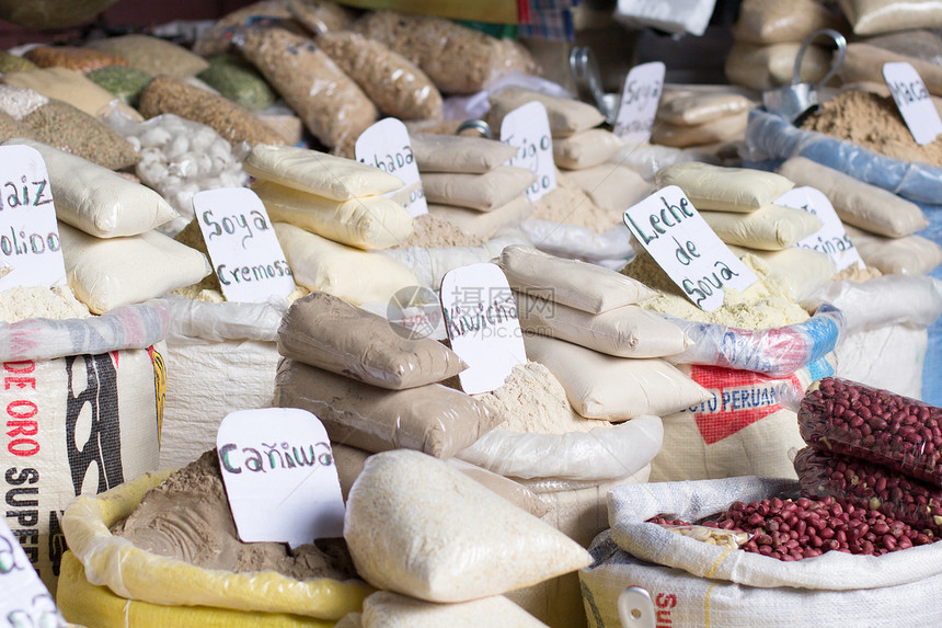 秘鲁的传统粮食市场 15小麦主食豆类粉末商品宏观种子杂货食物收获图片
