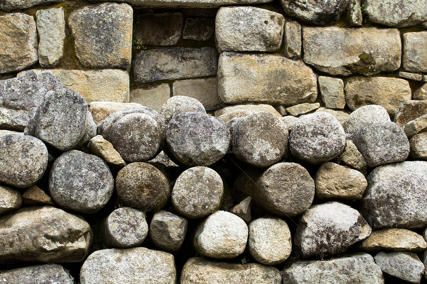 秘鲁安第斯山脉古老的印加城市墙壁石头历史废墟比丘建筑旅行游客考古学蓝色图片