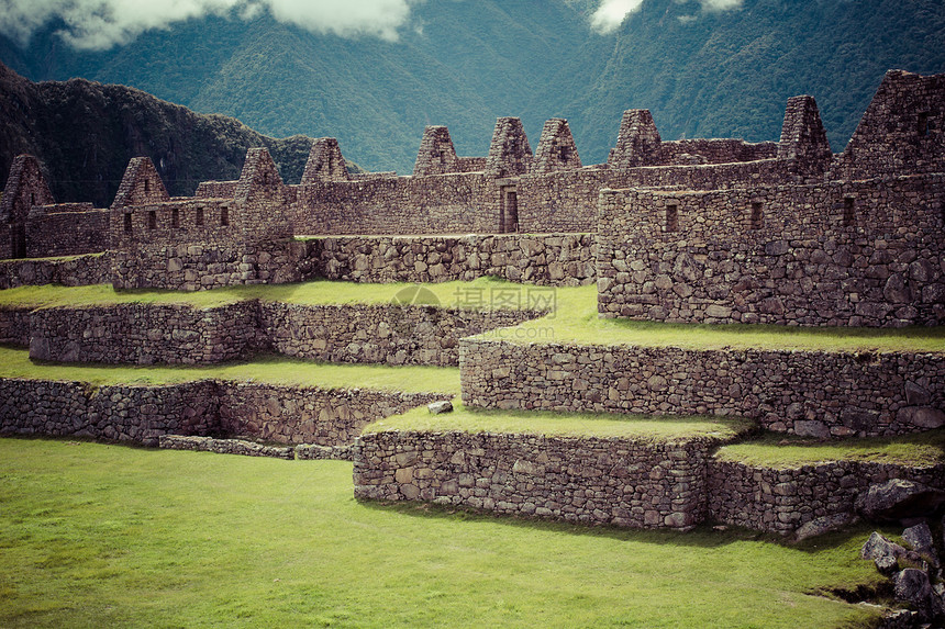 秘鲁安第斯山脉古老的印加城市废墟建筑学踪迹文明马丘岩石拉丁游客建筑墙壁图片