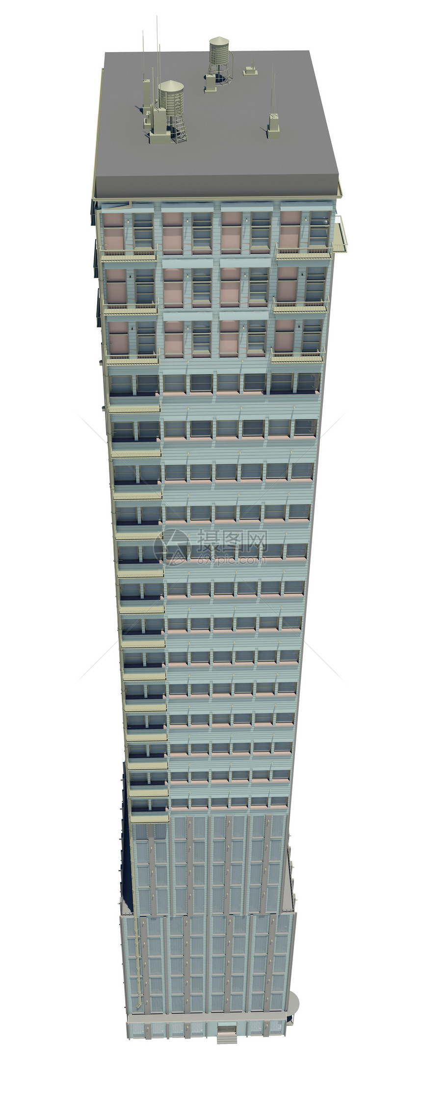 高度精密的大楼生长楼梯天线经济阳台百叶窗公司摩天大楼建造城市图片