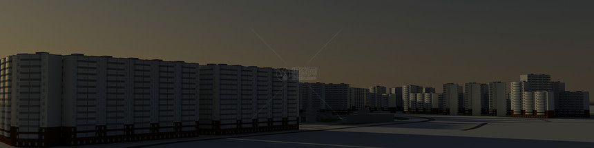 住宅区景观街道住宅中心天空阴影插图建筑渲染立方体图片