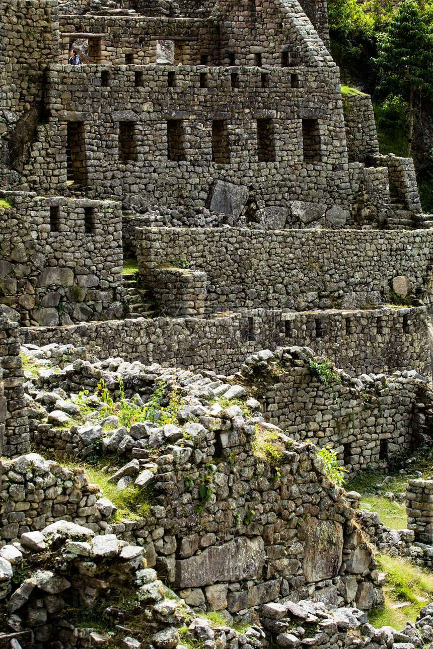 秘鲁安第斯山脉古老的印加城市世界拉丁阳台比丘遗产蓝色石头旅游建筑旅行图片