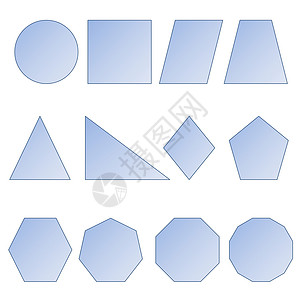 形状集艺术七边形椭圆形按钮八角形菱形电脑网络蓝色插图背景