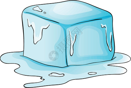 湿清霜冰雪草图冰川寒意正方形剪裁立方体液体寒冷冷却器卡通片插画