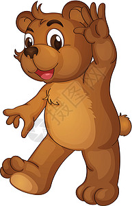 棕熊元素熊毛皮玩具卡通片剪裁黑熊棕熊头发跑步元素剪贴插画