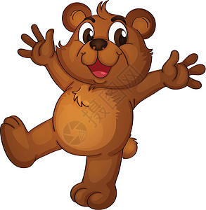 棕熊元素泰迪熊剪贴哺乳动物玩具跑步动画卡通片毛皮剪裁动物元素插画