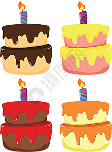 巧克力海绵蛋糕蛋糕小路巧克力白色食物甜点蜡烛绘画卡通片生日火焰设计图片
