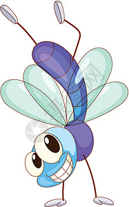 小佛罗里达微笑蓝色剪贴生物动物蜻蜓飞行漏洞卡通片昆虫背景图片