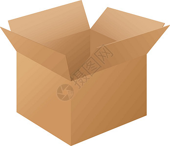 空纸板白色盒子立方体包装棕色卡通片标准襟翼长方体正方形空白纸板设计图片
