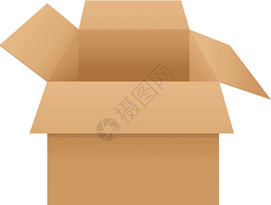典型白色盒子棕色长方体长方形标准襟翼空白立方体纸板包装正方形设计图片