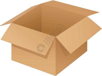 棕色纸板架白色盒子立方体卡片包装长方体标准卡通片空白襟翼纸板正方形设计图片